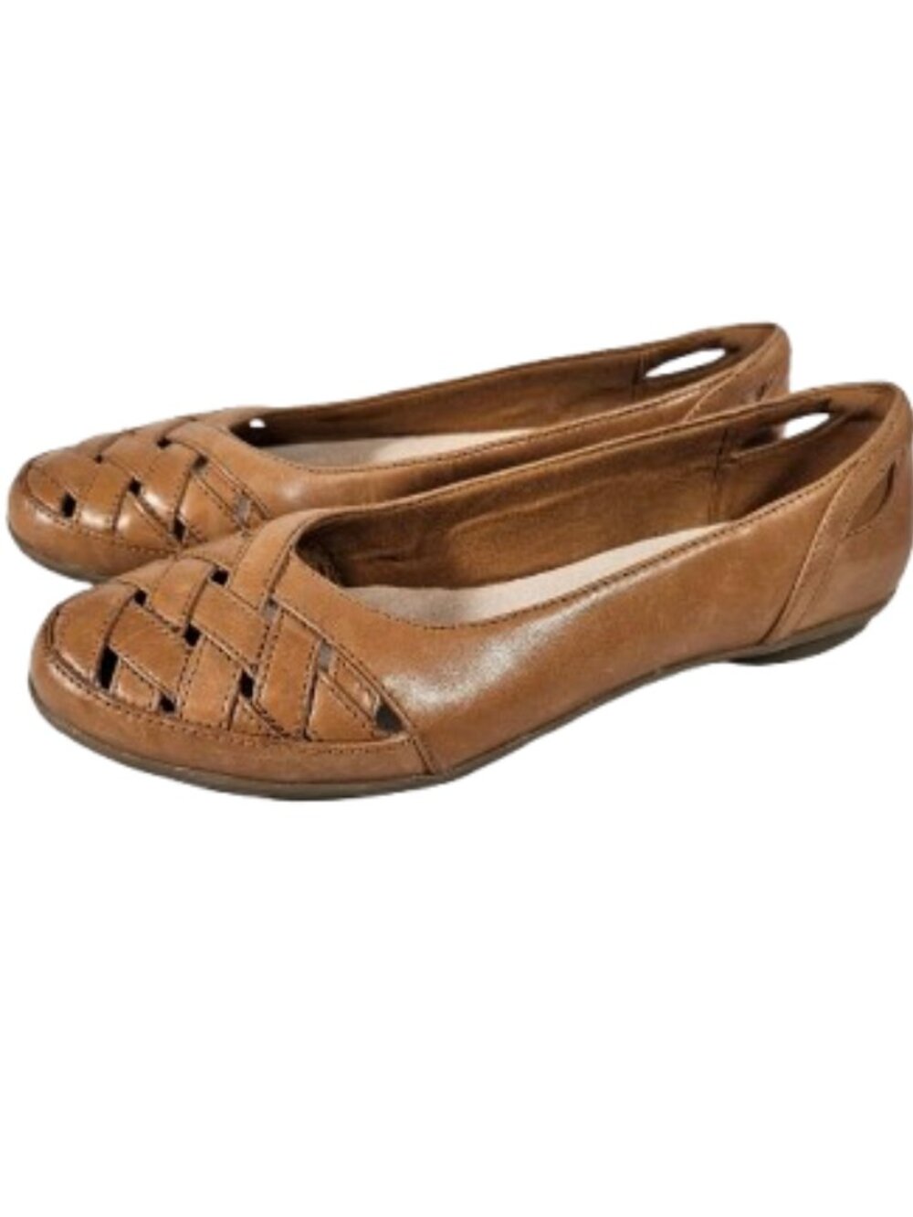 Clarks Collection Gracelin Maze Ballet Flats Tan Women's Size 7